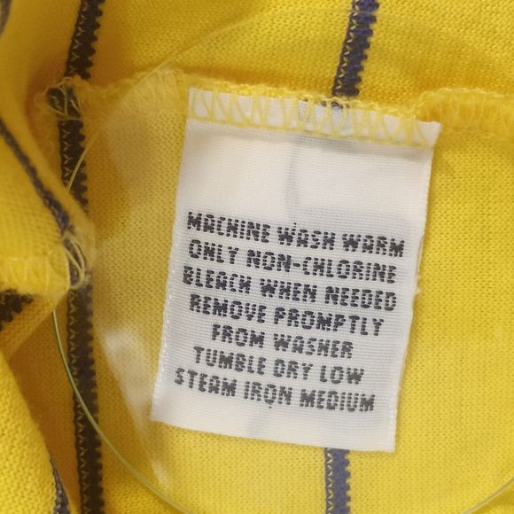 Polo Ralph Lauren Men’s Small Polo Shirt Yellow Striped Short Sleeve Hi-Low Hem - Picture 9 of 9